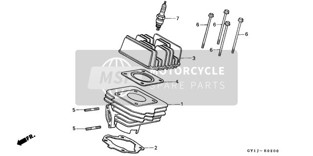 Honda SA50 1988 Zylinder/Zylinderkopf für ein 1988 Honda SA50